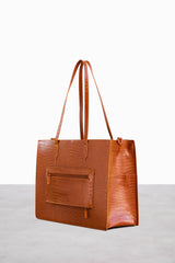 Resale The Work Tote in Cognac Croc