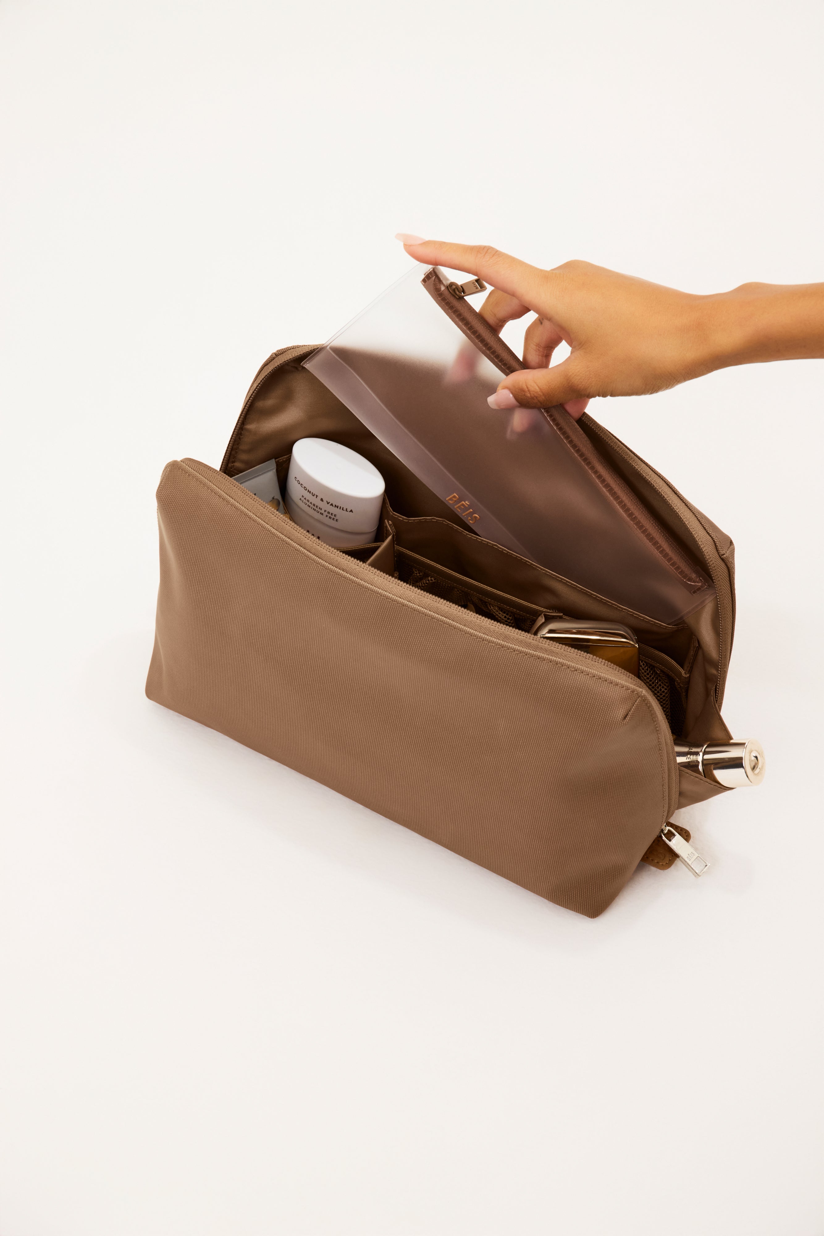 The Large Cosmetic Pouch in Camel