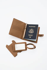 The Passport & Luggage Tag Set in Camel