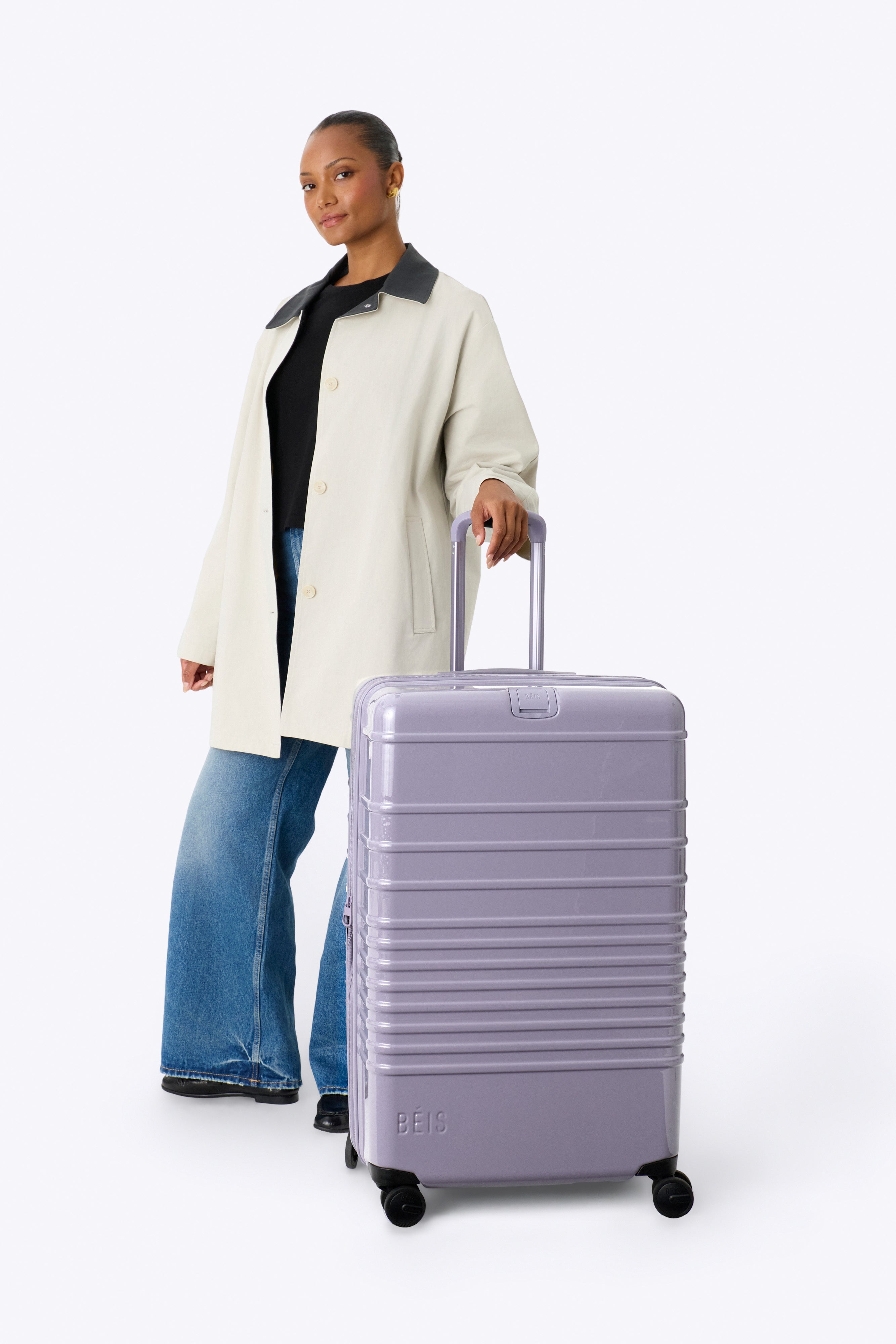 The Large Check-In Roller in Glossy Lavender