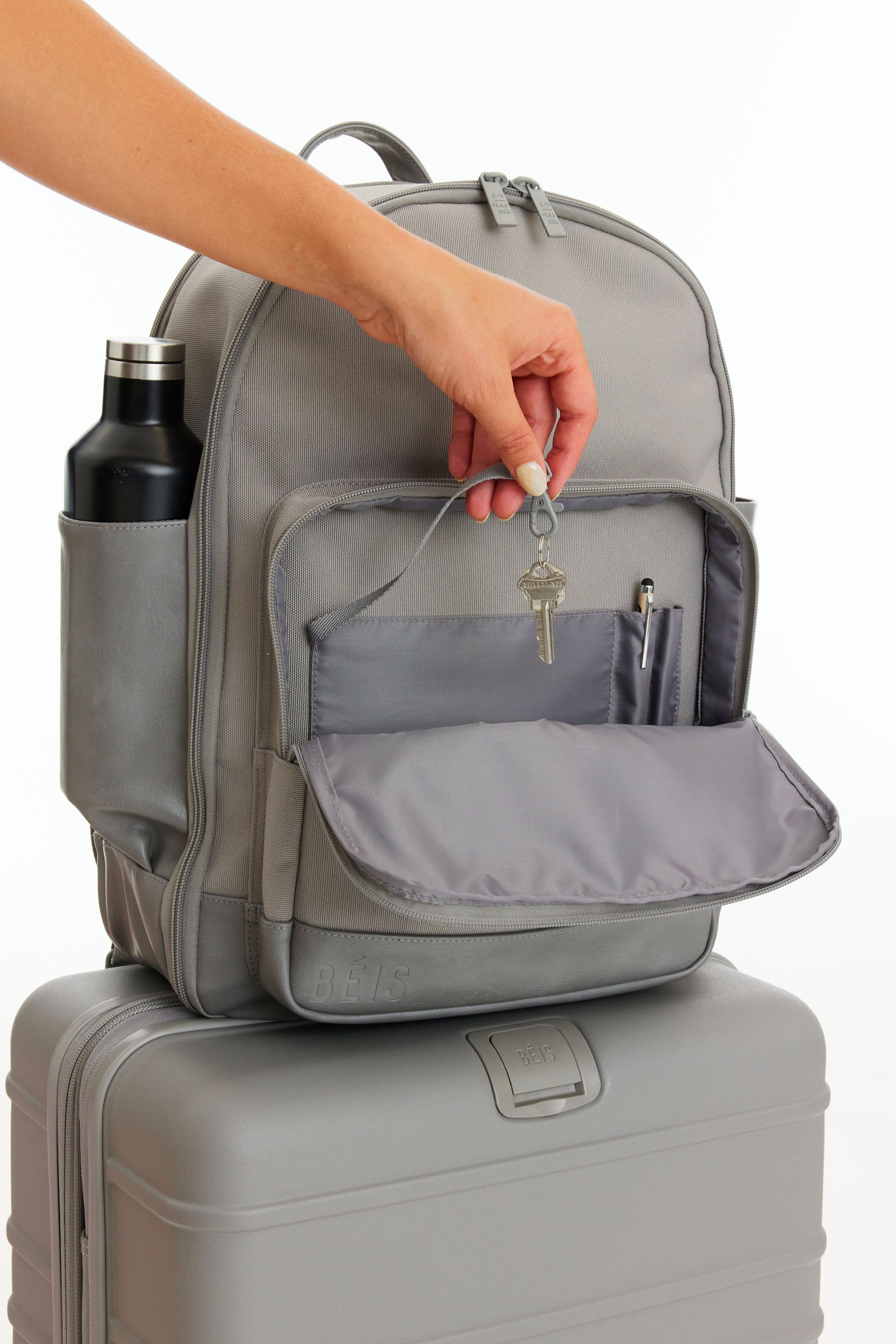 The Travel Backpack in Grey