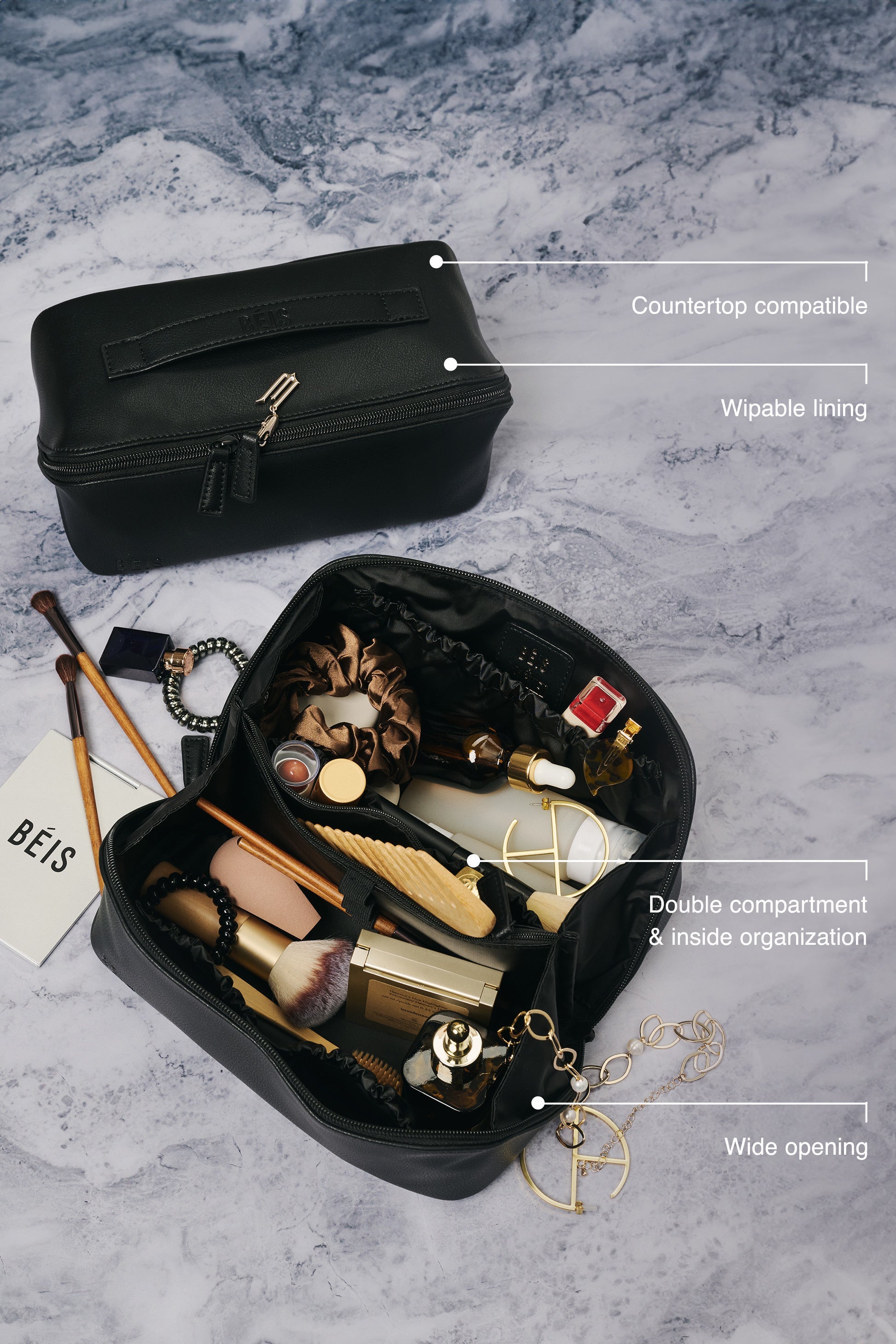 The Essential Toiletry Kit in Wicked Black
